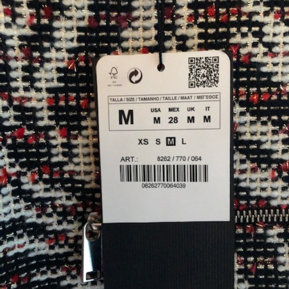 Zara Animal Print Corduroy Mini Skirt M NWT - Picture 2 of 3